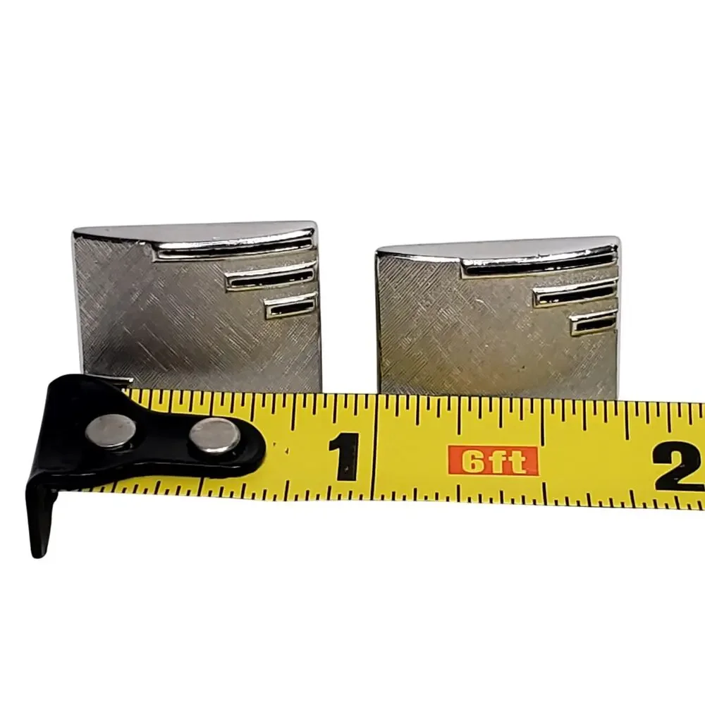 Silver Tone Swank Cufflinks Signed Vtg